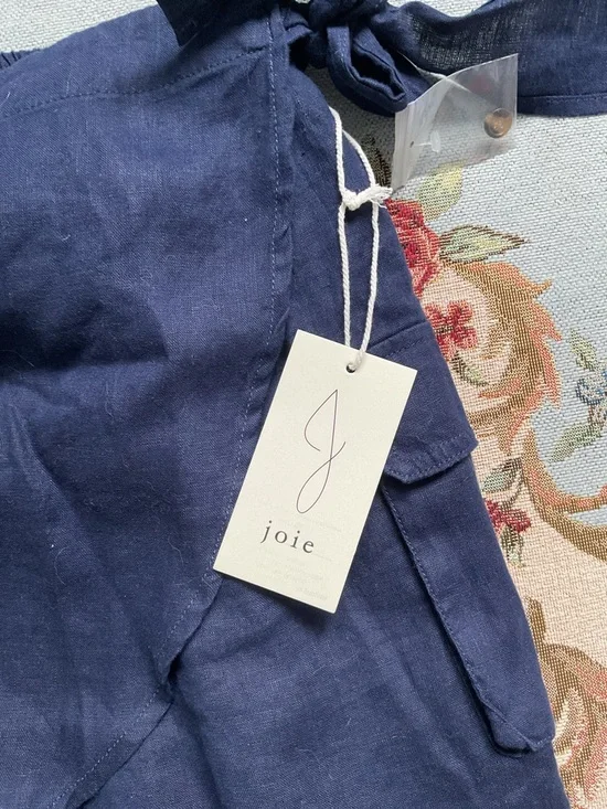 Joie Linen Faux Wrap Skort, Size XL, Navy, NWT - Picture 10 of 11